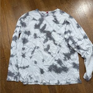 Lulu Lemon Gray Tie-Dye Long Sleeve Shirt - L